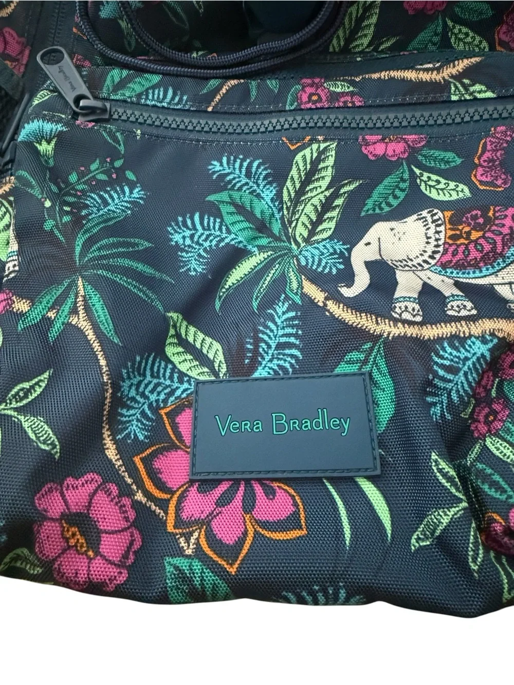 Vera Bradley Navy Elephant Print Backpack